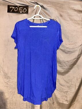 Apt. 9 Royal Blue Ribbed Short Sleeve Tunic